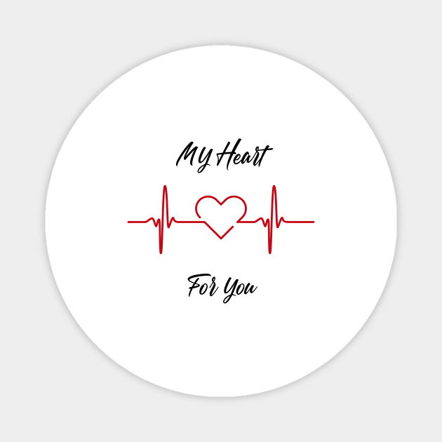 Valentines Day: My Heart Beats for You ECG/EKG Magnet by Sanu Designs